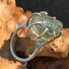 Moldavite Herkimer Diamond Silver Ring Size 7.5