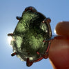 Moldavite Herkimer Diamond Silver Ring Size 7.5