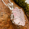 Crystallized Rose Quartz Moldavite Necklace Sterling #8