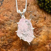 Crystallized Rose Quartz Moldavite Necklace Sterling #8