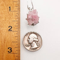 Crystallized Rose Quartz & Moldavite Necklace Sterling #9