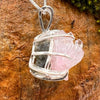 Crystallized Rose Quartz & Moldavite Necklace Sterling #11