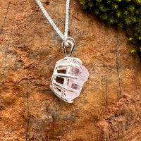 Crystallized Rose Quartz Necklace Sterling Silver #12
