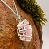 Crystallized Rose Quartz Necklace Sterling Silver #15