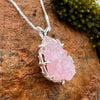 Crystallized Rose Quartz Necklace Sterling Silver #17