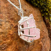 Crystallized Rose Quartz Necklace Sterling Silver #17