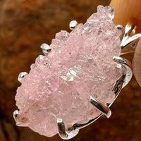 Crystallized Rose Quartz Necklace Sterling Silver #22