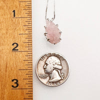 Crystallized Rose Quartz Necklace Sterling Silver #22