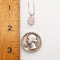 Crystallized Rose Quartz Necklace Sterling Silver #23