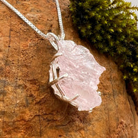 Crystallized Rose Quartz Necklace Sterling Silver #26