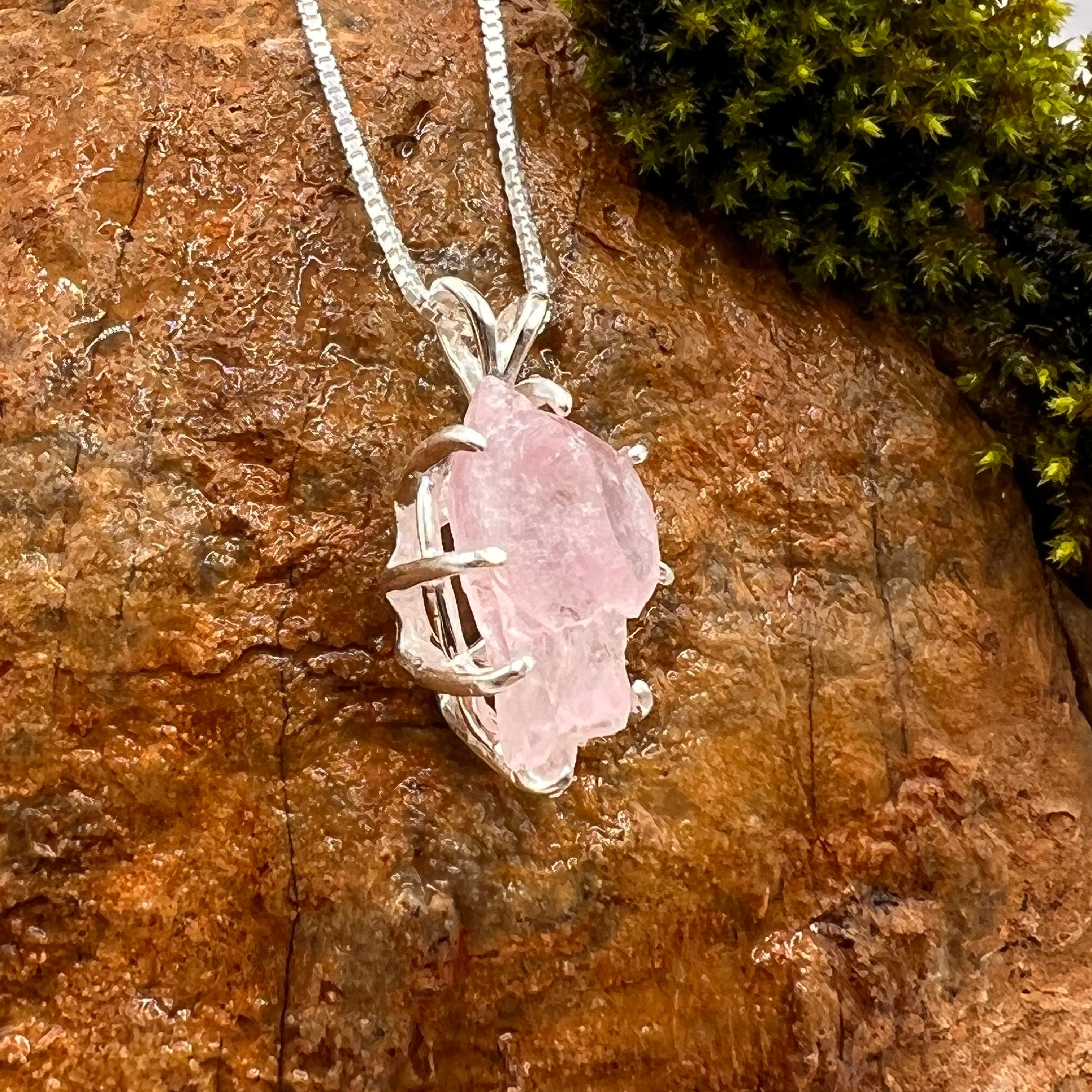 Jay King Sterling Silver Rose Quartz Pendant with Chain Necklace | HSN