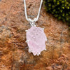 Crystallized Rose Quartz Necklace Sterling Silver #33