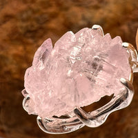 Crystallized Rose Quartz Necklace Sterling Silver #33