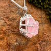 Crystallized Rose Quartz Necklace Sterling Silver #34