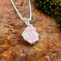 Crystallized Rose Quartz Necklace Sterling Silver #36