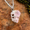 Crystallized Rose Quartz Necklace Sterling Silver #37