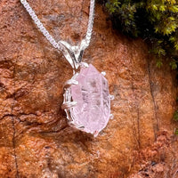 Crystallized Rose Quartz Necklace Sterling Silver #39