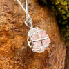 Crystallized Rose Quartz Necklace Sterling Silver #43