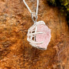 Crystallized Rose Quartz Necklace Sterling Silver #46