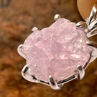 Crystallized Rose Quartz Necklace Sterling Silver #47