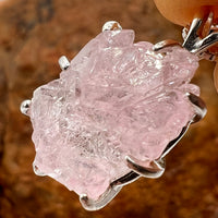 Crystallized Rose Quartz Necklace Sterling Silver #48