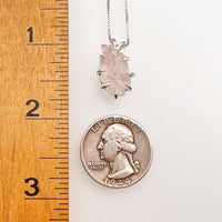 Crystallized Rose Quartz Necklace Sterling Silver #49