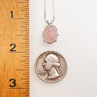 Crystallized Rose Quartz Necklace Sterling Silver #54