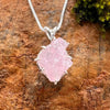 Crystallized Rose Quartz Necklace Sterling Silver #56