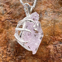 Crystallized Rose Quartz Necklace Sterling Silver #59