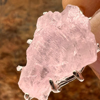 Crystallized Rose Quartz Necklace Sterling Silver #60