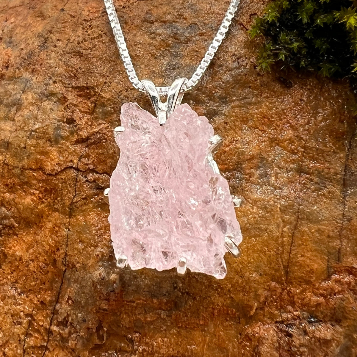 Crystalised Roses Crystallized Rose Quartz Necklace Sterling | moldavitejewelry.com ...