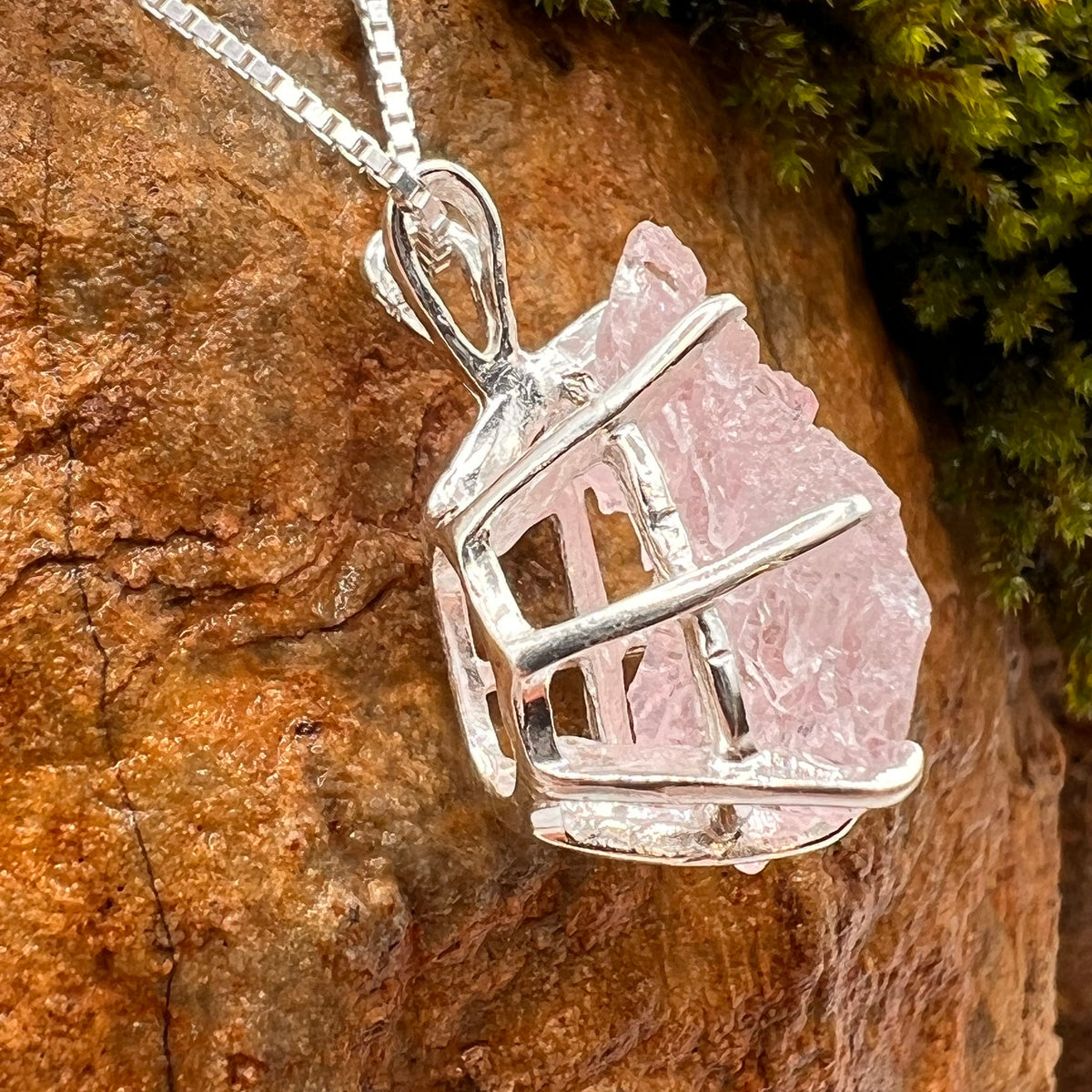 Crystalised Roses Crystallized Rose Quartz Necklace Sterling | moldavitejewelry.com ...