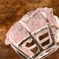 Crystallized Rose Quartz Necklace Sterling Silver #63