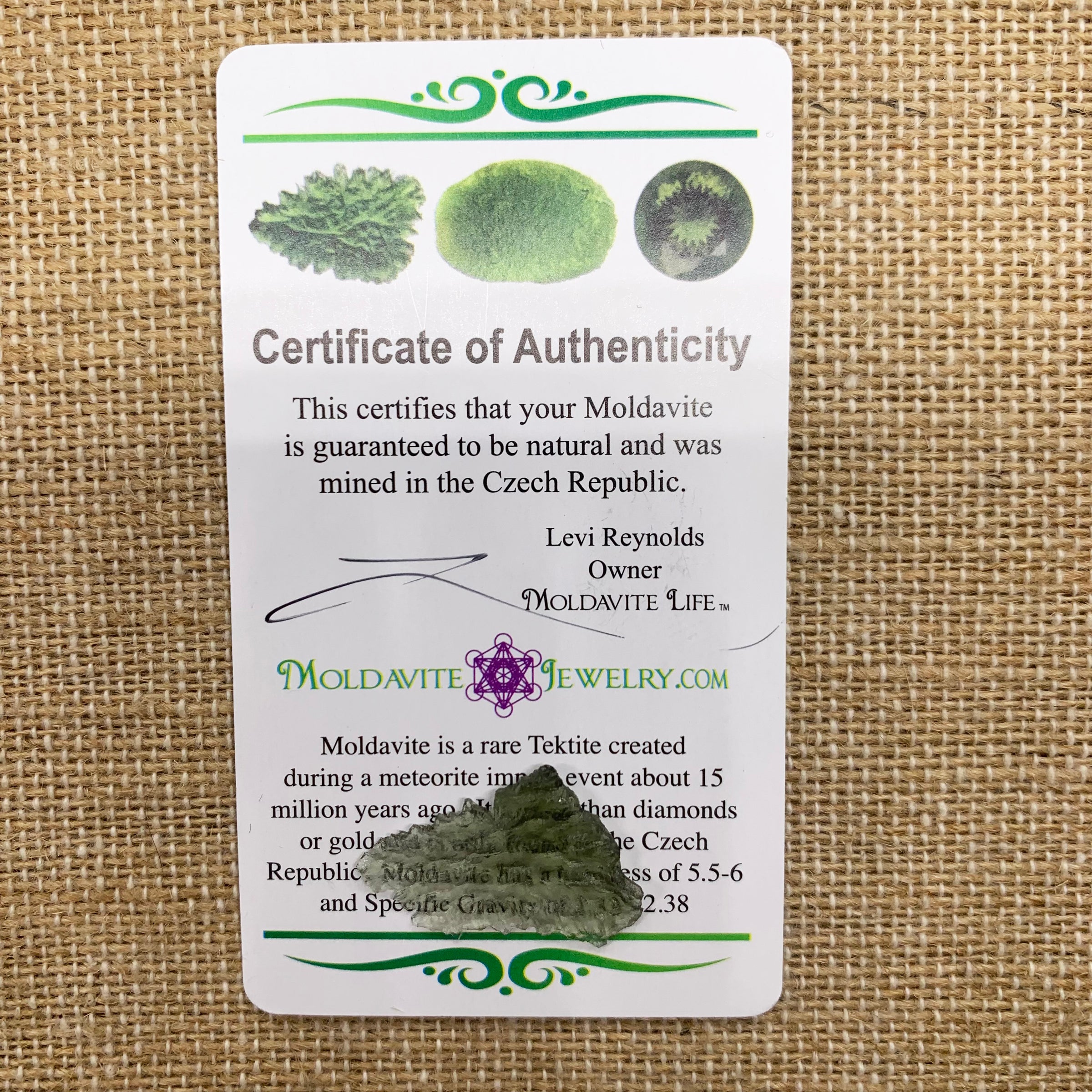 Besednice Angel Chime Moldavite 0.74 Grams