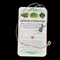 Tiny Faceted Moldavite Tanzanite Necklace Sterling Silver