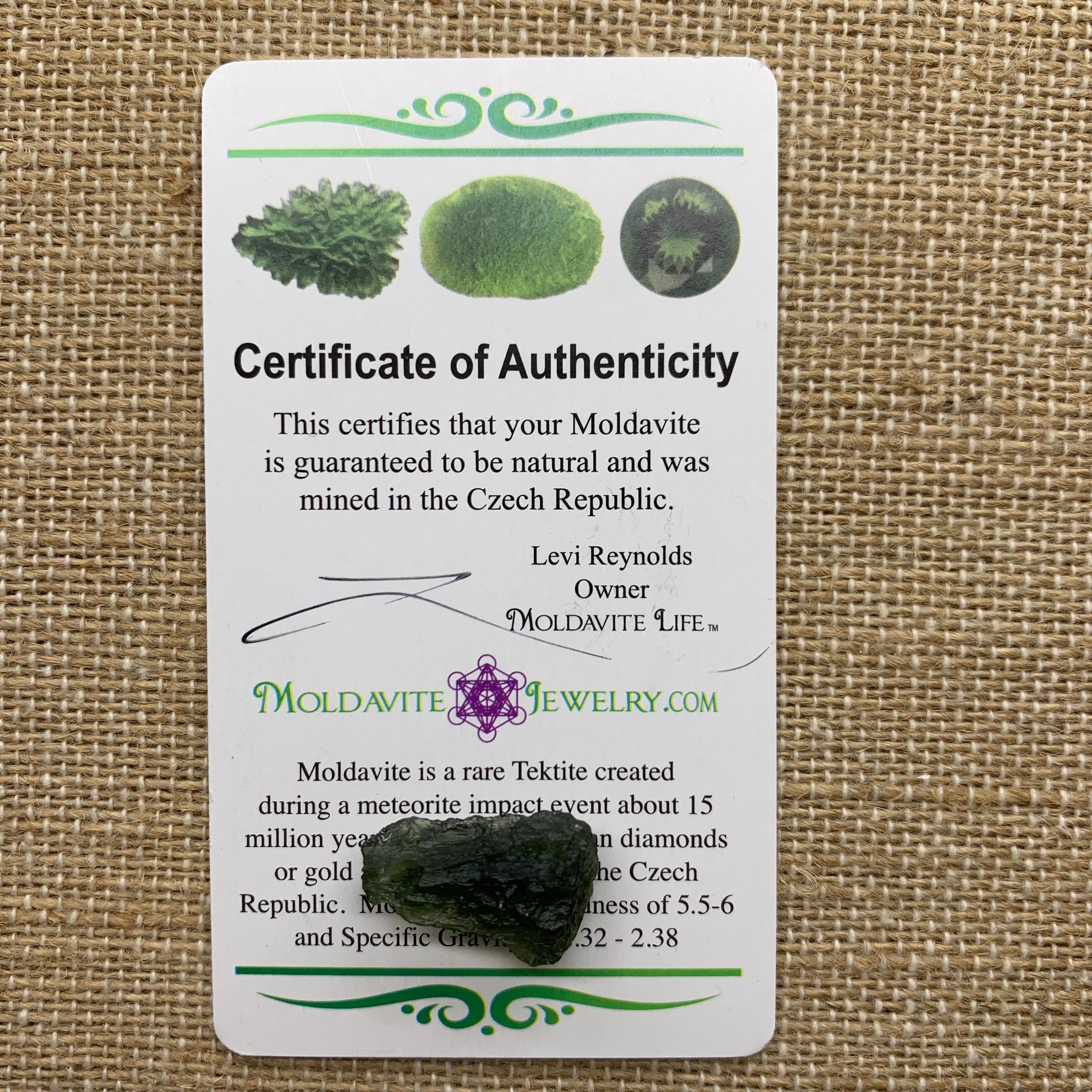 Moldavite 1.9 grams M1313