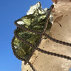 Libyan Desert Glass & Moldavite Wire Wrapped Pendant Sterling