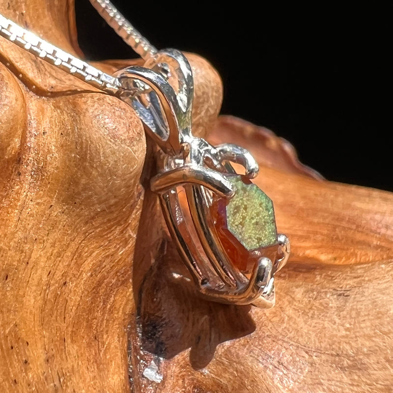 Rainbow Garnet Pendant Necklace Sterling Silver #2633