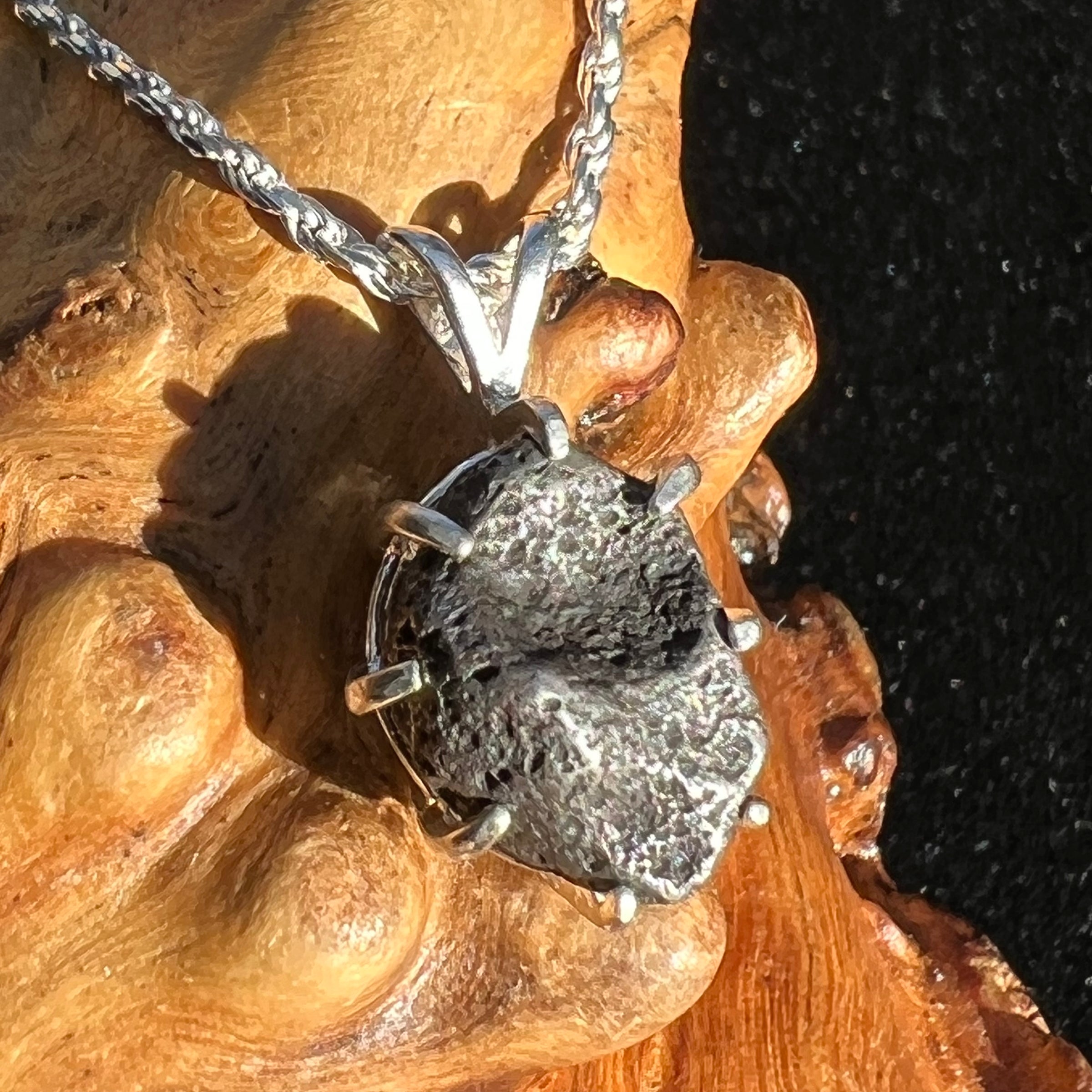 Agoudal Meteorite Pendant Sterling Silver