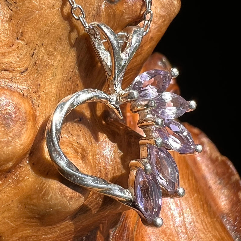 Amethyst Heart Necklace Sterling Silver-Moldavite Life