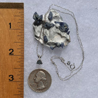 Raw Benitoite Crystal Necklace Sterling #2789-Moldavite Life
