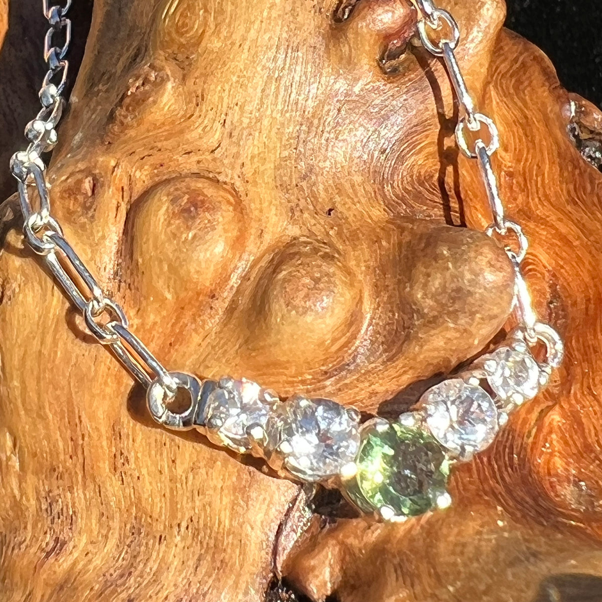 Danburite Moldavite 5 Gem Necklace Sterling Silver-Moldavite Life