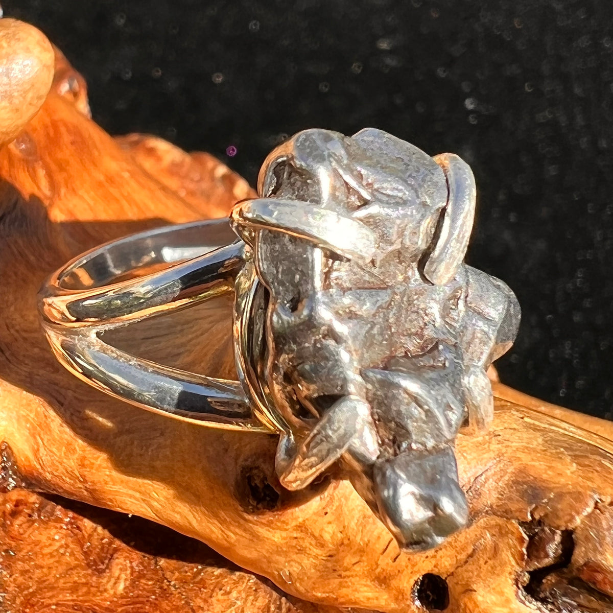 Campo Del Cielo Meteorite Ring Sterling Size 7-Moldavite Life