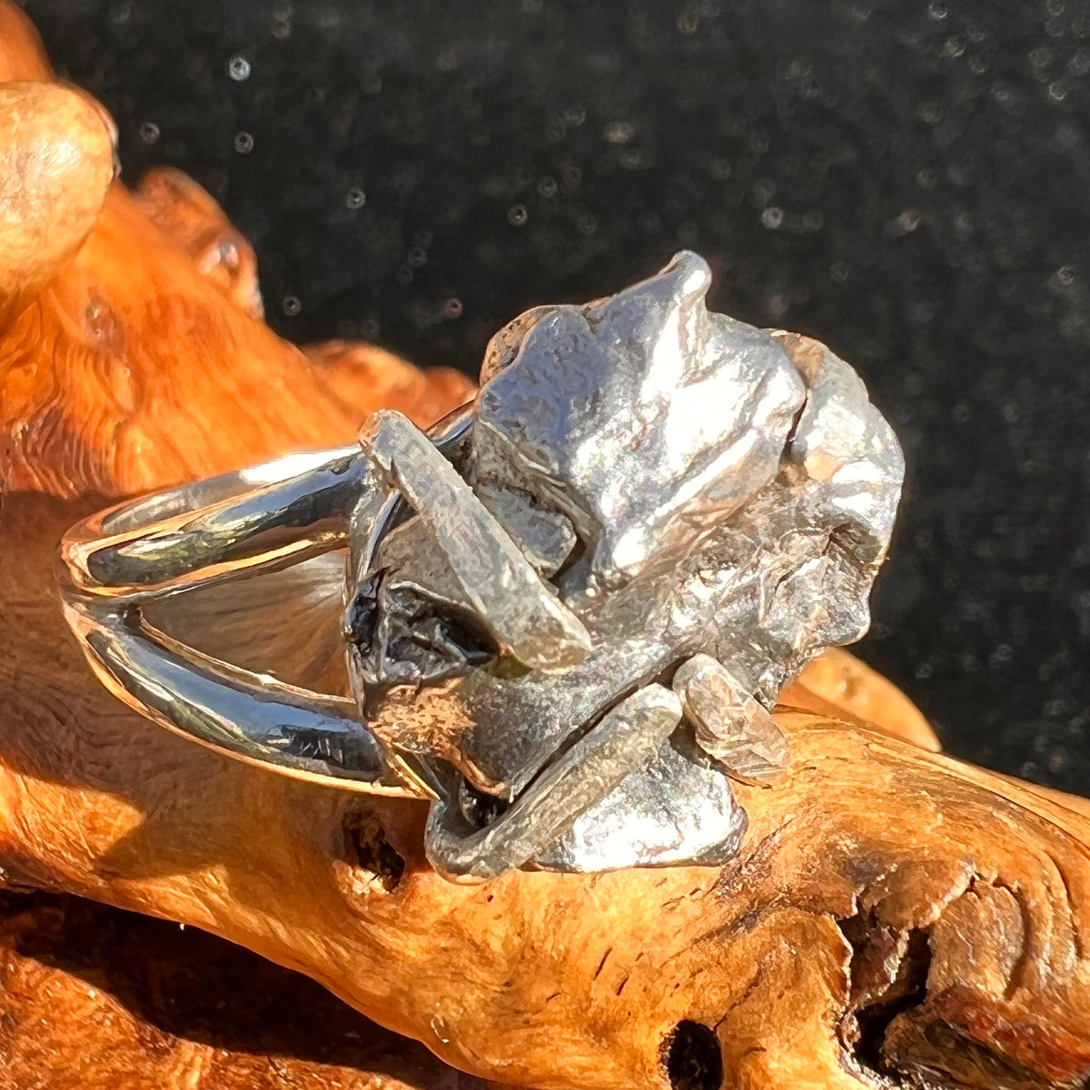 Campo Del Cielo Meteorite Ring Sterling Size 7-Moldavite Life