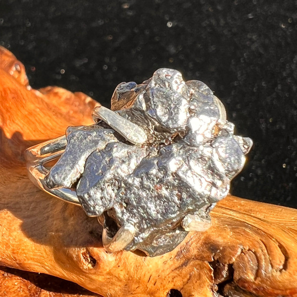 Campo Del Cielo Meteorite Ring Sterling Size 9-Moldavite Life