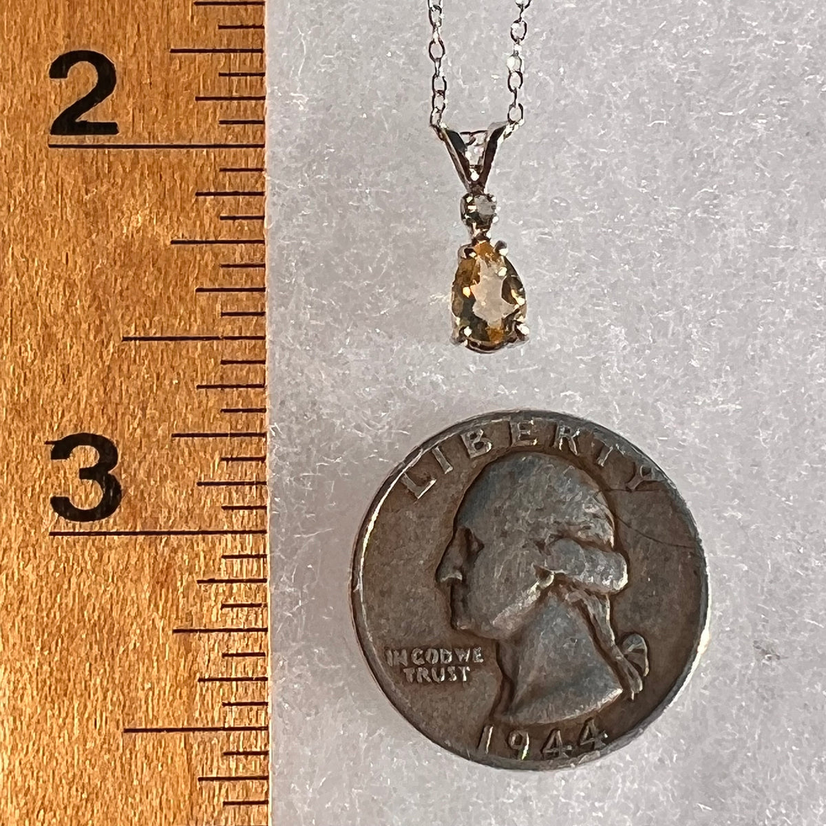 Moldavite Citrine Pear Necklace Sterling Silver-Moldavite Life