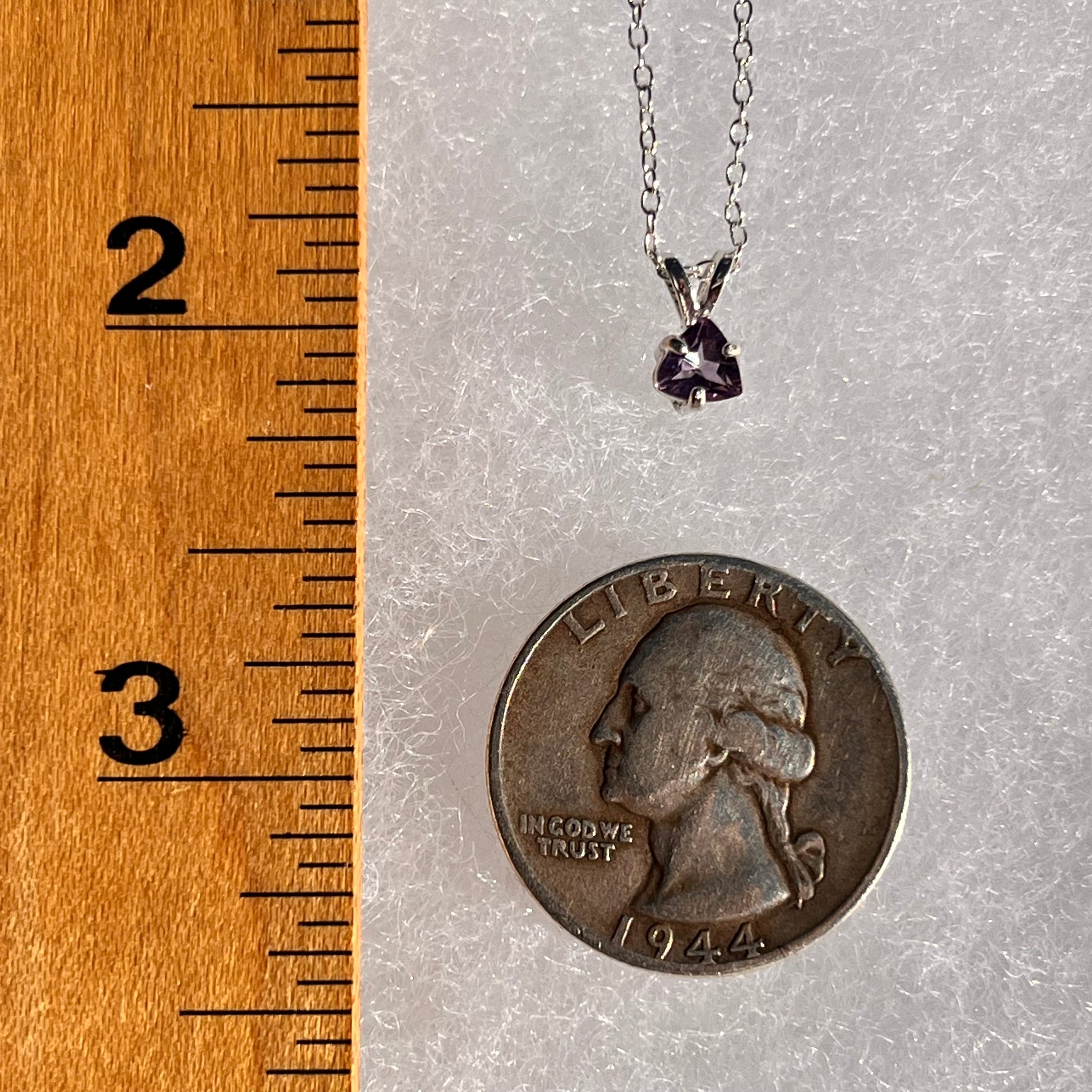 Amethyst Necklace Sterling Silver Faceted Trillion-Moldavite Life