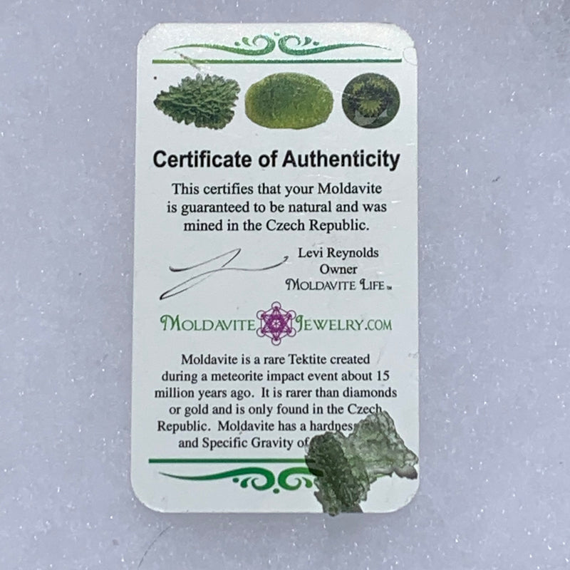 Angel Chime Moldavite Genuine Certified 0.8 Grams 21-Moldavite Life