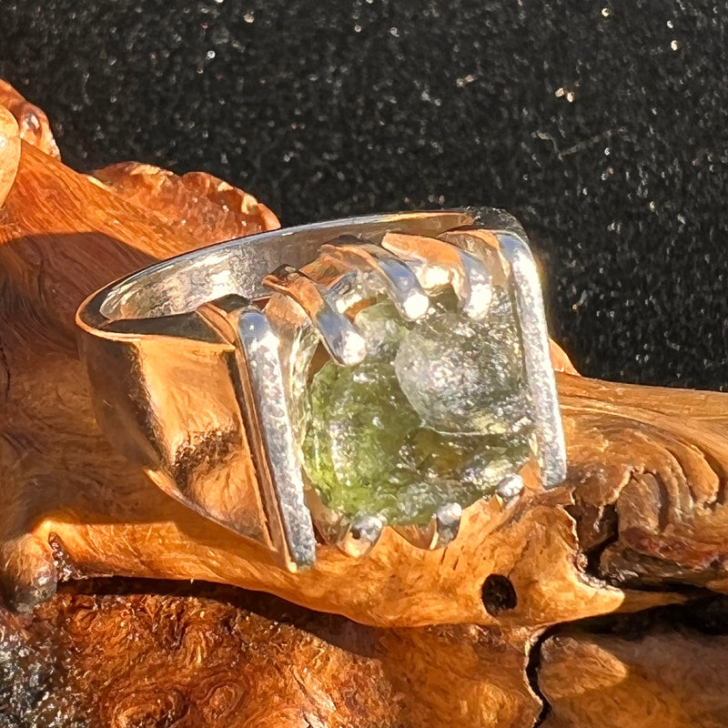 Moldavite Ring Sterling Silver Size 8 3/4