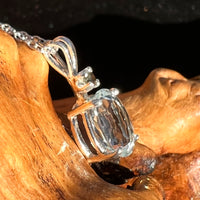 Aquamarine & Moldavite Necklace Sterling SIlver Crystal